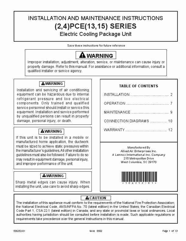 Allied Air Enterprises Refrigerator 4)PCE(13-page_pdf